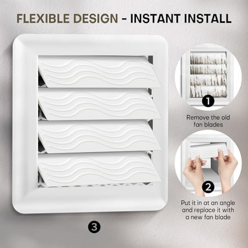 4-Pack White Dryer Vent Cover Replacement, Exterior Exhaust Vent Flaps - Image 5