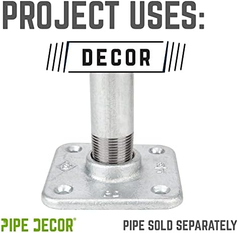 PIPE DECOR 3/4 in. Square Floor Flange, Authentic Galvanized Malleable Iron - Image 6