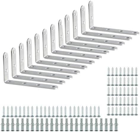 Alise 12Pcs Floating Shelf Brackets, 5x3in Heavy Duty L Bracket by Alise