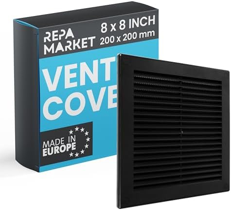 Repa Market 8 x 8 Inch Black Square Air Vent Cover by RepaMarket