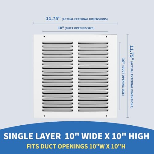 10x10 Vent Cover, Air Return Vent Cover, AC Vent Cover, Cold Air Return Vent - Image 2