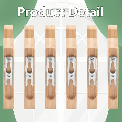 4 Pack Curtain Hooks for Wall, Wooden Shower Rod Holder - Image 4