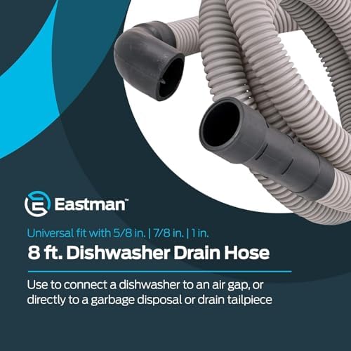 Eastman 8 Foot Dishwasher Drain Hose, Universal Fit - Image 3