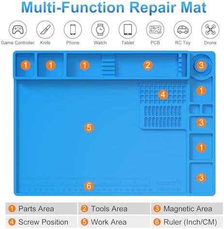 STREBITO Soldering Mat Electronics Repair Mat, Silicone Work Mat 13.8"x9.9" - Image 2