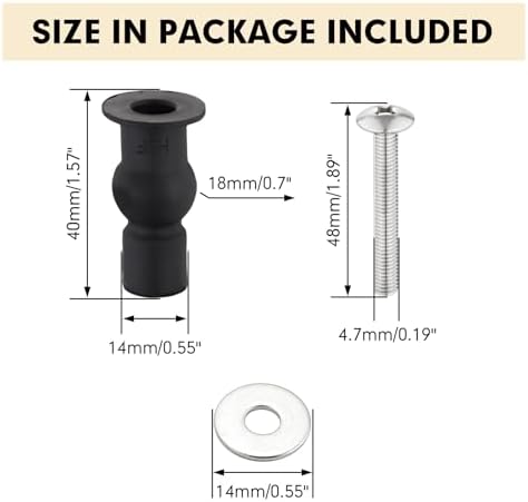 2 Pack Universal Toilet Seat Hinges Screw, Toilet Seat Screws Replacement kit - Image 2