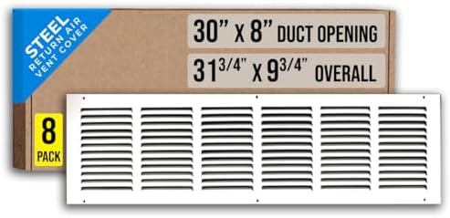 Fits 30x8 Duct Opening | Steel Return Air Grille by Handua | Vent Cover Grill by Handua