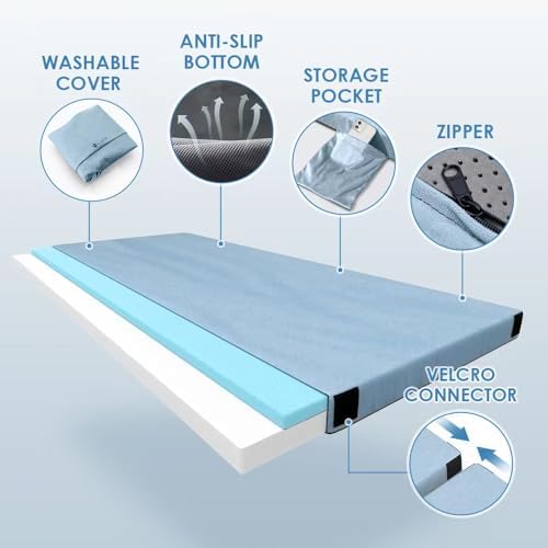 KingChii CertiPUR-US Memory Foam Camping Mattress, Portable Roll Up Travel Car - Image 3