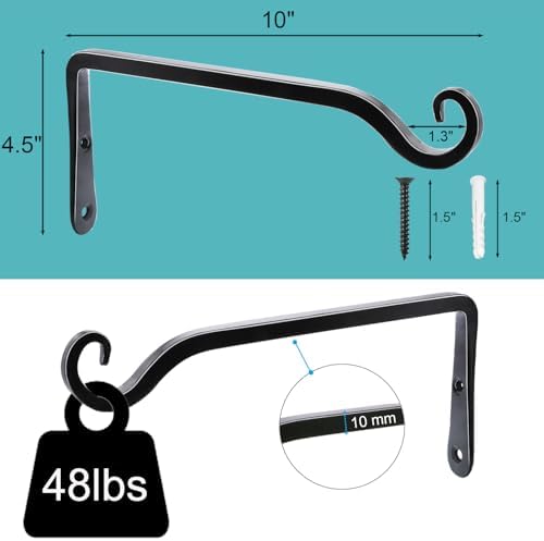 LOOGI Hanging Plant Bracket, Wall Hook Plant Hanger 10 Inch Decorative Hooks - Image 2