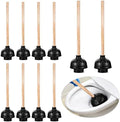Tanlade 10 Pcs Heavy Duty Wood Handle Toilet Plungers Bulk by Tanlade