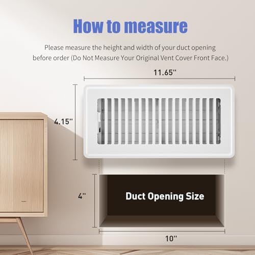 4x10 Floor Register, 6 Pack White Vent Covers - Image 3