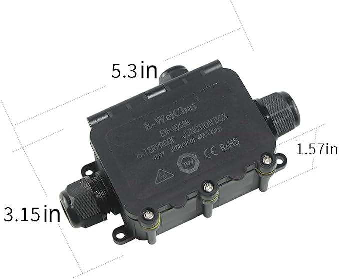 Outdoor Junction Box Waterproof IP68, 3 Way M20 Coaxial Underground Cable - Image 5