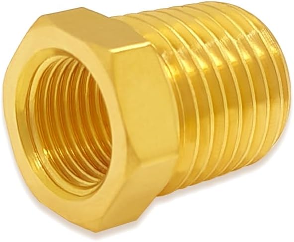 Hooshing 6PCS Brass Reducer Hex Bushing 1/4" NPT Male x 1/8" NPT Female | Heavy - Image 3