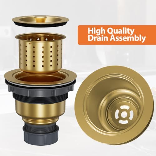 Kitchen Sink Drain 3-1/2 Inch, Kitchen Drain Assembly Kit - Image 2