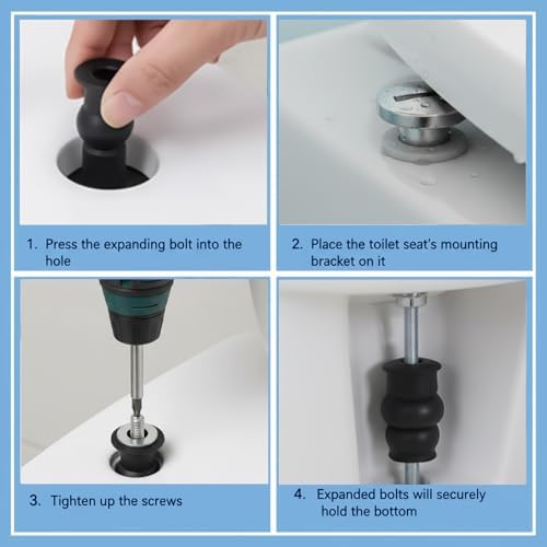 2 Set Toilet Seat Bolts Replacement Kit Stainless Universal Toilet Seat Bolts - Image 6