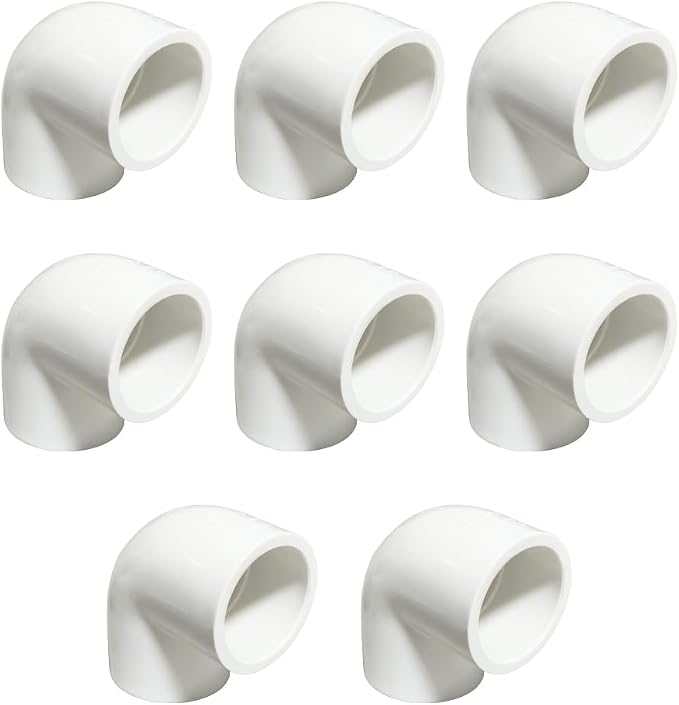 8PCS 3/4 Inch White PVC Pipe Corner Fittings 90 Degree Elbow Adapter Pipe by HayEastdor