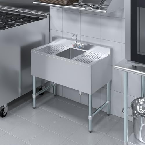 36 in. x 19 in. Stainless Steel Underbar Sink - Image 5