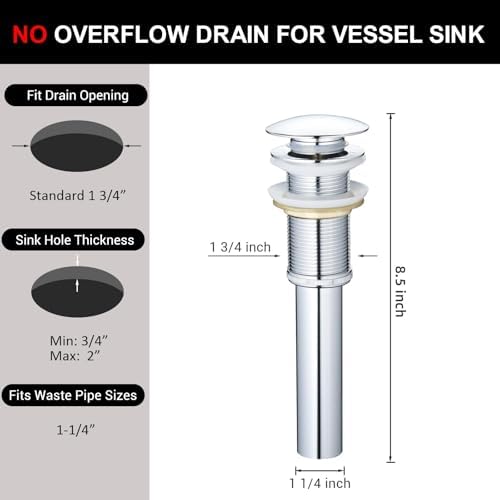 Bathroom Vessel Sink Drain Without Overflow - Image 6