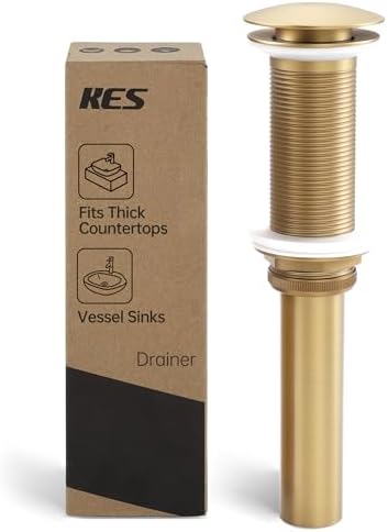 KES Brushed Gold Bathroom Pop Up Drain by KES