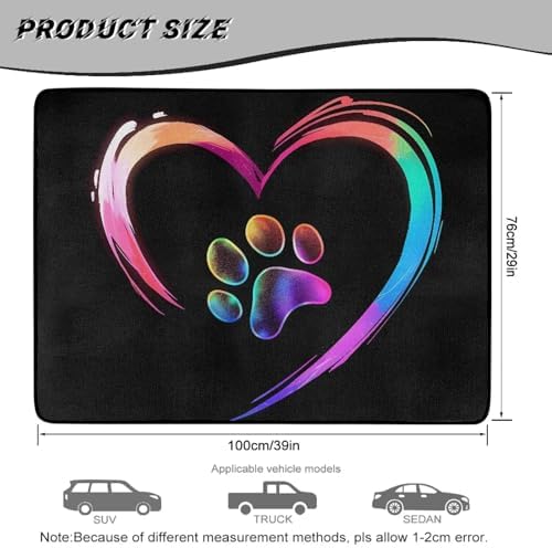 Colorful Heart Dog Paw Grocery Trunk Mat 29"x39" - Image 7