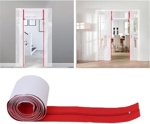 Pssopp 2pcs Nylon Double Side Indoor Outdoor Dust Barriers Peel Stick Zipper - Image 7