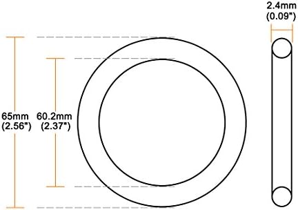 uxcell Silicone O-Ring, 65mm Outside Diameter, 60.2mm Inner Diameter, 2.4mm - Image 3