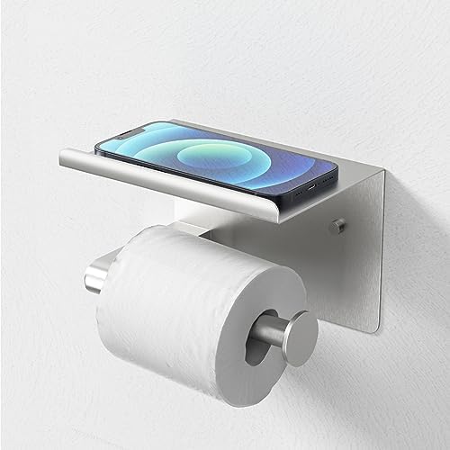 GLNLQ Brushed Nickel Toilet Paper Holder Wall Mount, Fits Mega Rolls Size - Image 5