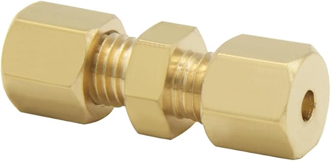 Hooshing 10PCS Brass Compression Tube Fitting 1/8" OD x 1/8" OD Connector - Image 6