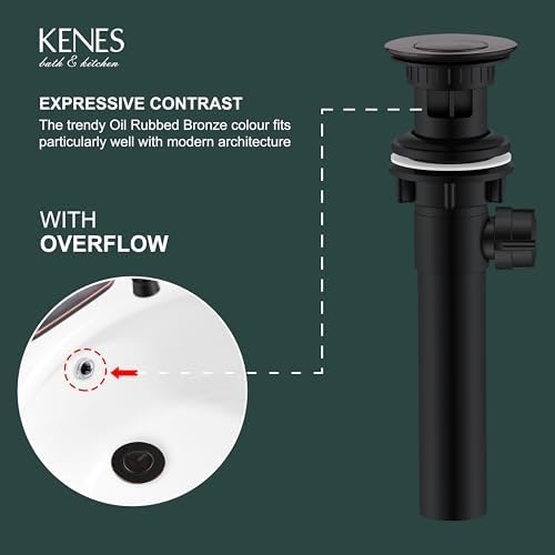 KENES Oil Rubbed Bronze Bathroom Sink Drain Assembly - Image 3