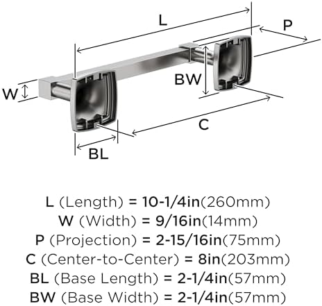 Amerock Stature 8" Chrome Towel Bar - Image 3