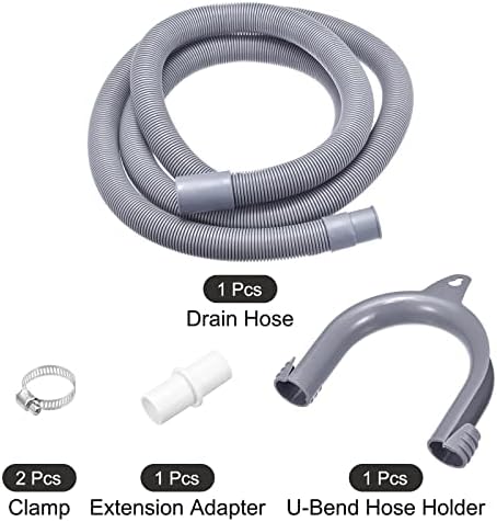 MECCANIXITY Washing Machine Drain Hose Extension Kits 6.56ft Gray - Image 3