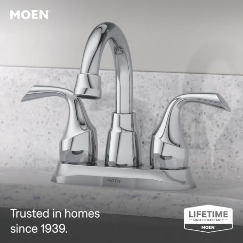 Moen Idora Chrome Two-Handle Centerset Bathroom Sink Faucet - Image 2