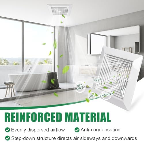 White 1 Piece Bathroom Exhaust Fan Cover - Image 4