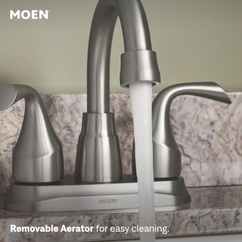 Moen Idora Spot Resist Brushed Nickel Two-Handle Centerset Bathroom Sink Faucet - Image 5