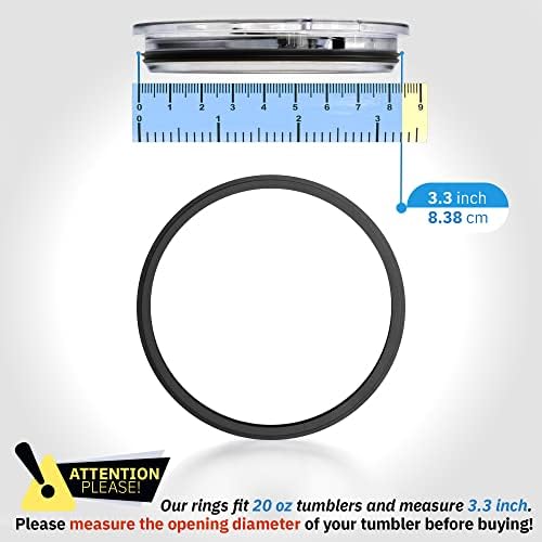 4 Pack - 20 & 10 oz Replacement Rubber Lid Rings, 3.3 Inch Diameter Gasket Seals - Image 2