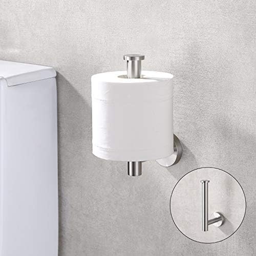TASTOS Brushed Nickel Toilet Paper Holder SUS304 Stainless Steel, Modern Round - Image 3