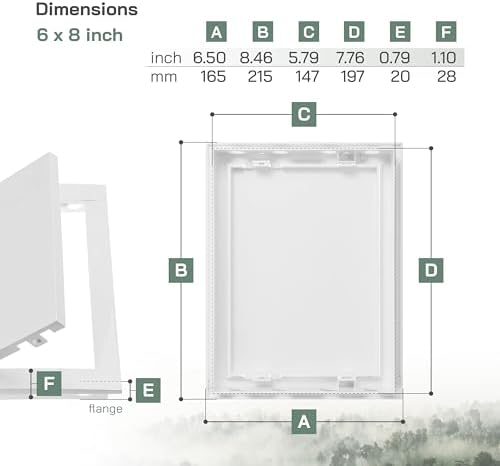 Vent Systems 6 x 8 Inch White ABS Plastic Access Panel - Image 2