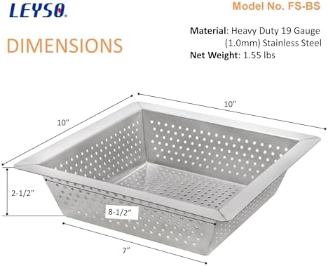 Leyso Stainless Steel Floor Sink Top Hang Basket Strainer Sink Drain Cover 10" - Image 4