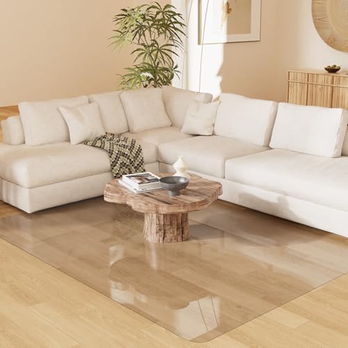 6'×9' No Spill Floor Mat, Easy Care Plastic Area Rug Protector Cover by BelleCosy