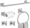 5 Pieces Bathroom Hardware Set, Brushed Nickel Towel Bar Set Includes 23.6” by LairuierBathroomHardwareSet