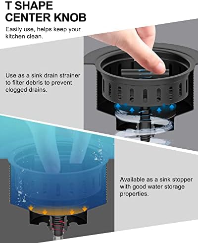 BOTEMY B9171 Black Kitchen Sink Drain Kit 3 1/2 Strainer - Image 4