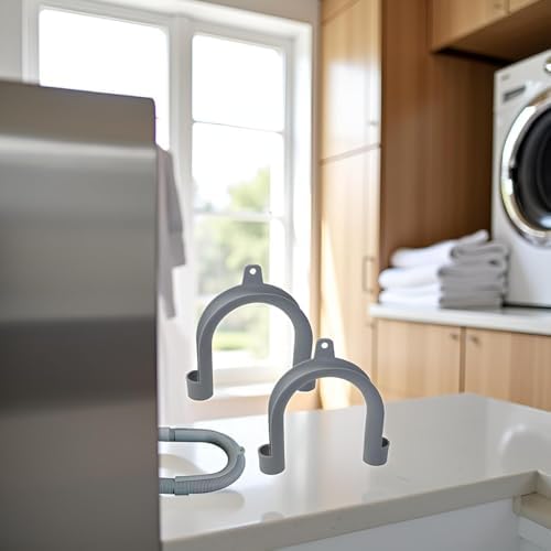 2Pcs PVC Washing Machine Drain Hose Holder Hook U-Shaped Drain Hose Clamp Fits - Image 5