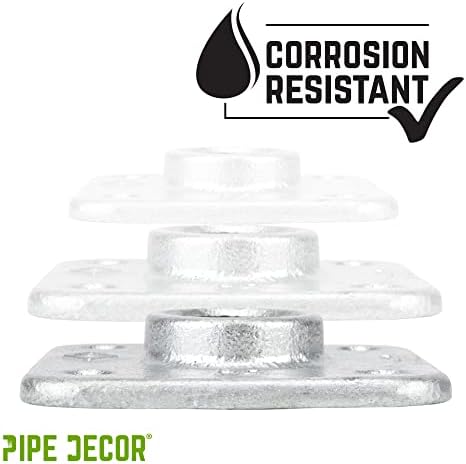 PIPE DECOR 3/4 in. Square Floor Flange, Authentic Galvanized Malleable Iron - Image 7