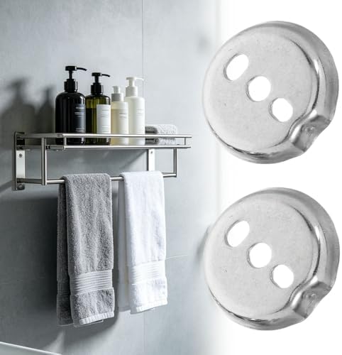 tooloflife 2 Pack 3‑Hole Mount Towel Rack Brackets Silver Universal Towel Bar - Image 7