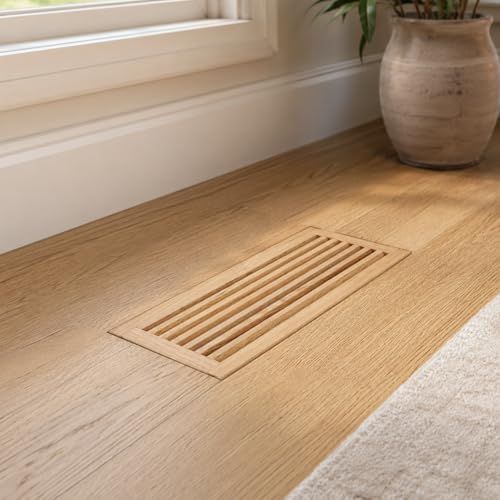 WELLAND® 8 Inch x 16 Inch Red Oak Hardwood Register Cold Air Return Wall Vent - Image 5