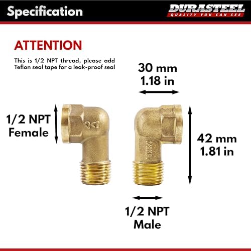 DuraSteel Wall Mount Faucet 90-Degree Elbow - Image 3