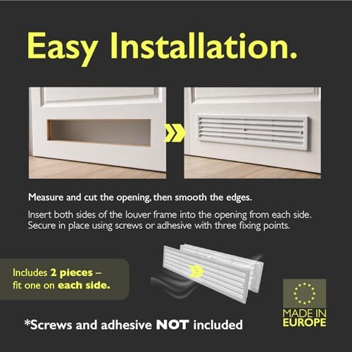 17.7 x 3.6 Inch Door Vent Cover – Two-Sided White Plastic Vent Cover - Image 4