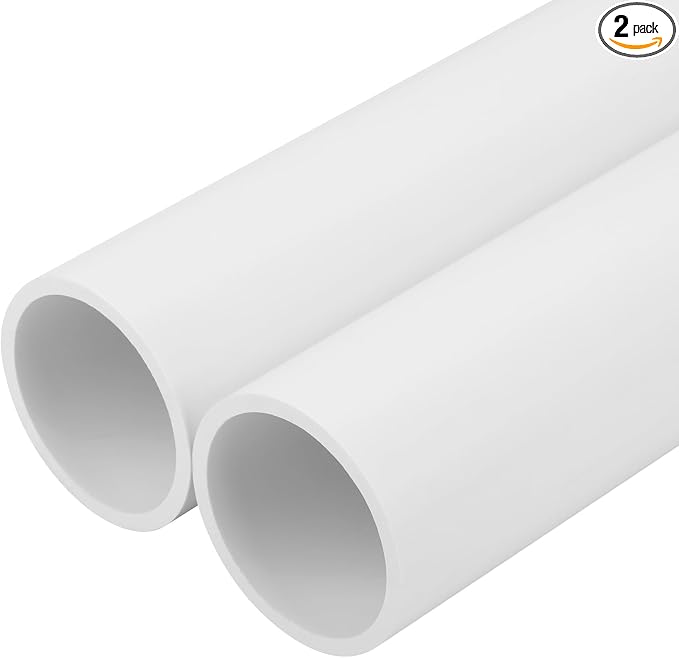 2Pcs 2 Inch PVC Pipe 17" Long White Sch40 Industrial PVC Pipes by CKVIHAV