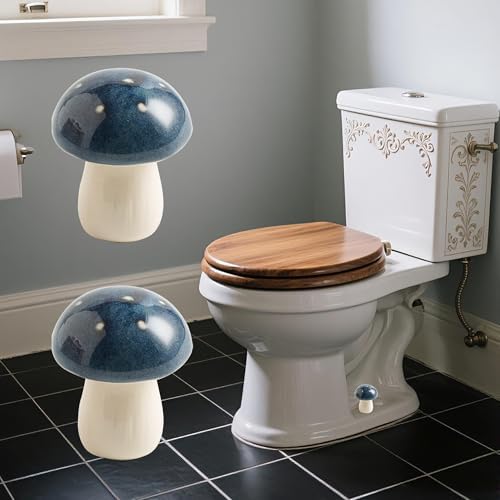 BEUNAIZER Ceramic Mushroom Toilet Bolt Covers, Decorative Caps by BEUNAIZER