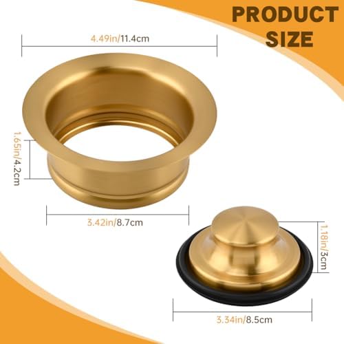 Kitchen Sink Garbage Disposal Flange & Stopper, Fits 3.5-Inch Standard Sink - Image 4