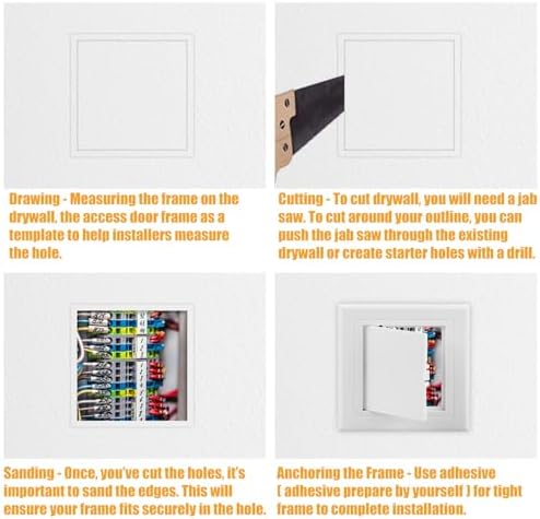6x6 inch Plastic Access Panel for Drywall Ceiling Reinforced Plumbing Wall - Image 7